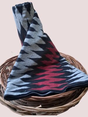 Zig Zag Black & Red Pure Cotton Fabric