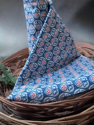 Blue Pure Cotton Floral Printed Fabric