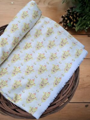 Pure Cotton With Yellow Block Print