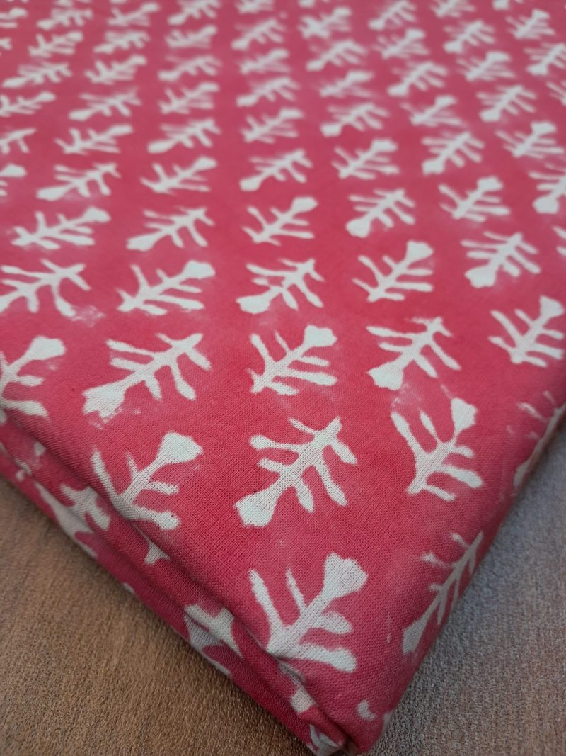 Rani Pink with White Design Rani Pink Pure Cotton
