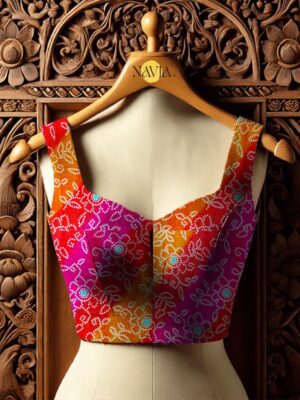 Vibrant Bandhani Print Pure Cotton Blouse – Festive & Ethnic Wear