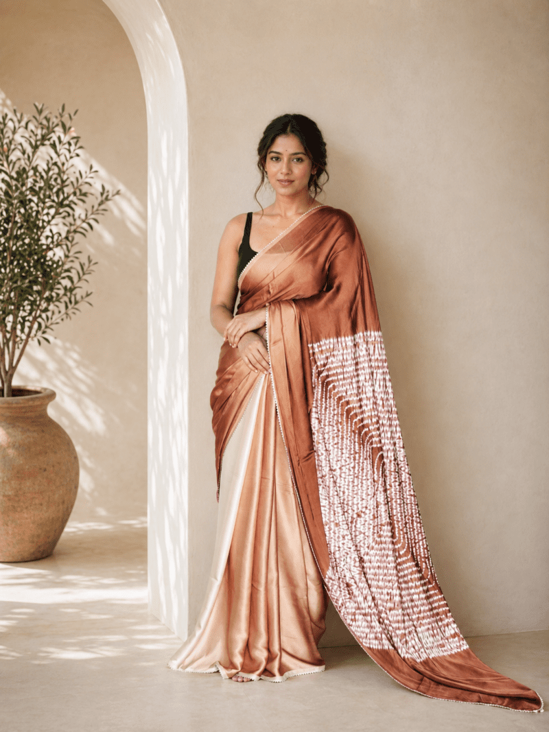 modal satin saree