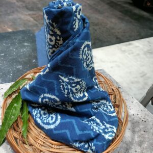 Indigo Leaf Printed Pure Cotton Fabric