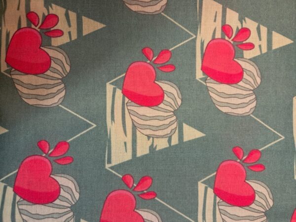 Heart With Watermelon Print On Flex Cotton