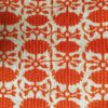 Kantha Fabric With Orange Block Print