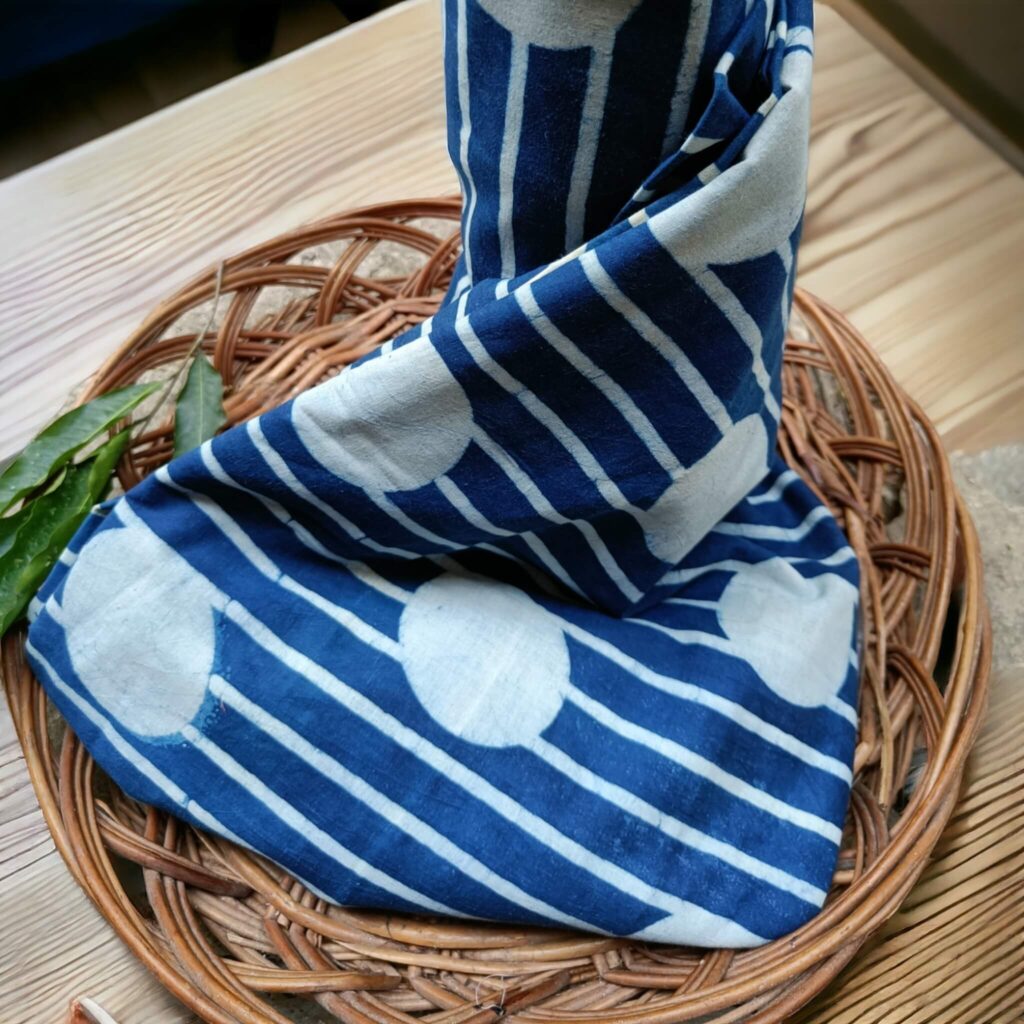 IndigoCircle Print Pure Cotton Fabric