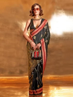 Pure satin handloom saree