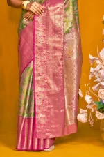 Handloom Dharmavaram Silk Saree Greenish