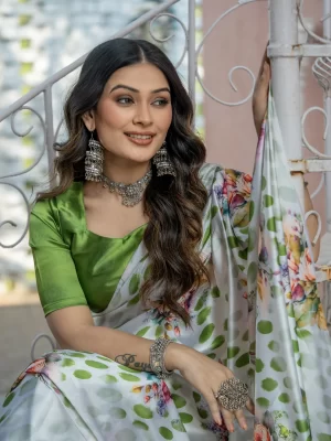 Satin silk saree