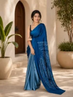 sATIN sILK SAREE DUAL TONE