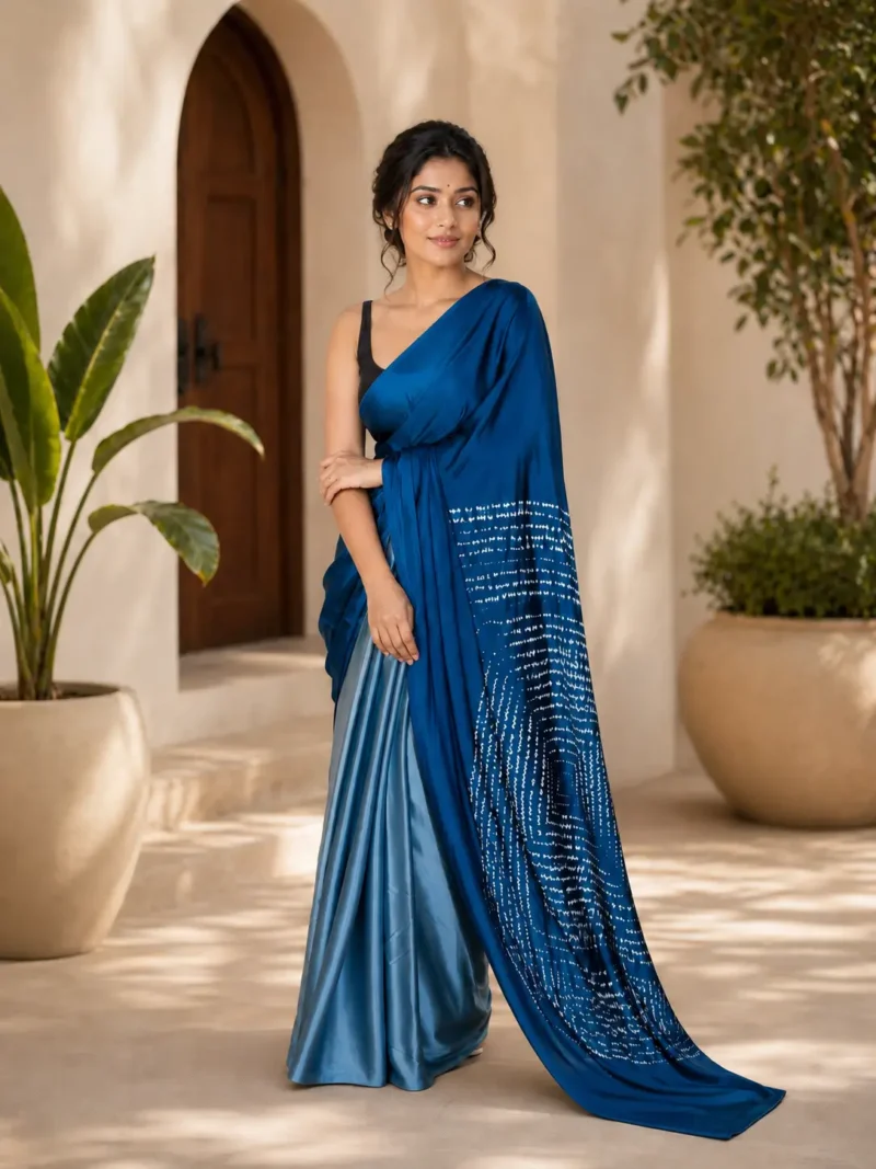 sATIN sILK SAREE DUAL TONE