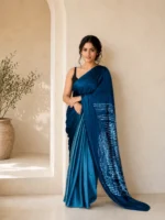 sATIN sILK SAREE DUAL TONE