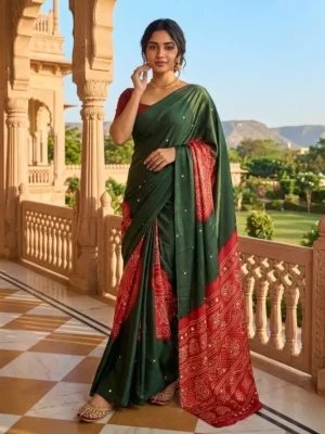 Mirror work saree