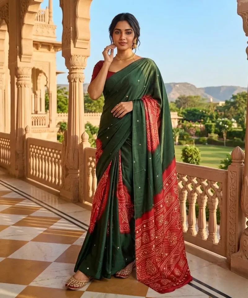 Mirror work saree