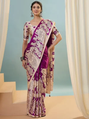 Magenta Purple Modal Silk saree