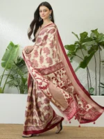 Maroon Elephant Print saree