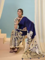 Royal Blue Modal Satin Saree