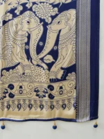 saree pallu elephant print
